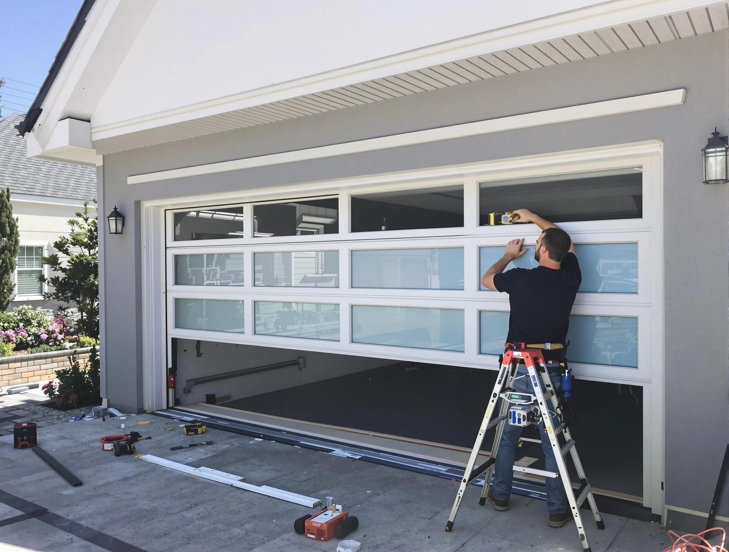 Scottdale Garage Door Repair team performing garage door replacement in Scottdale