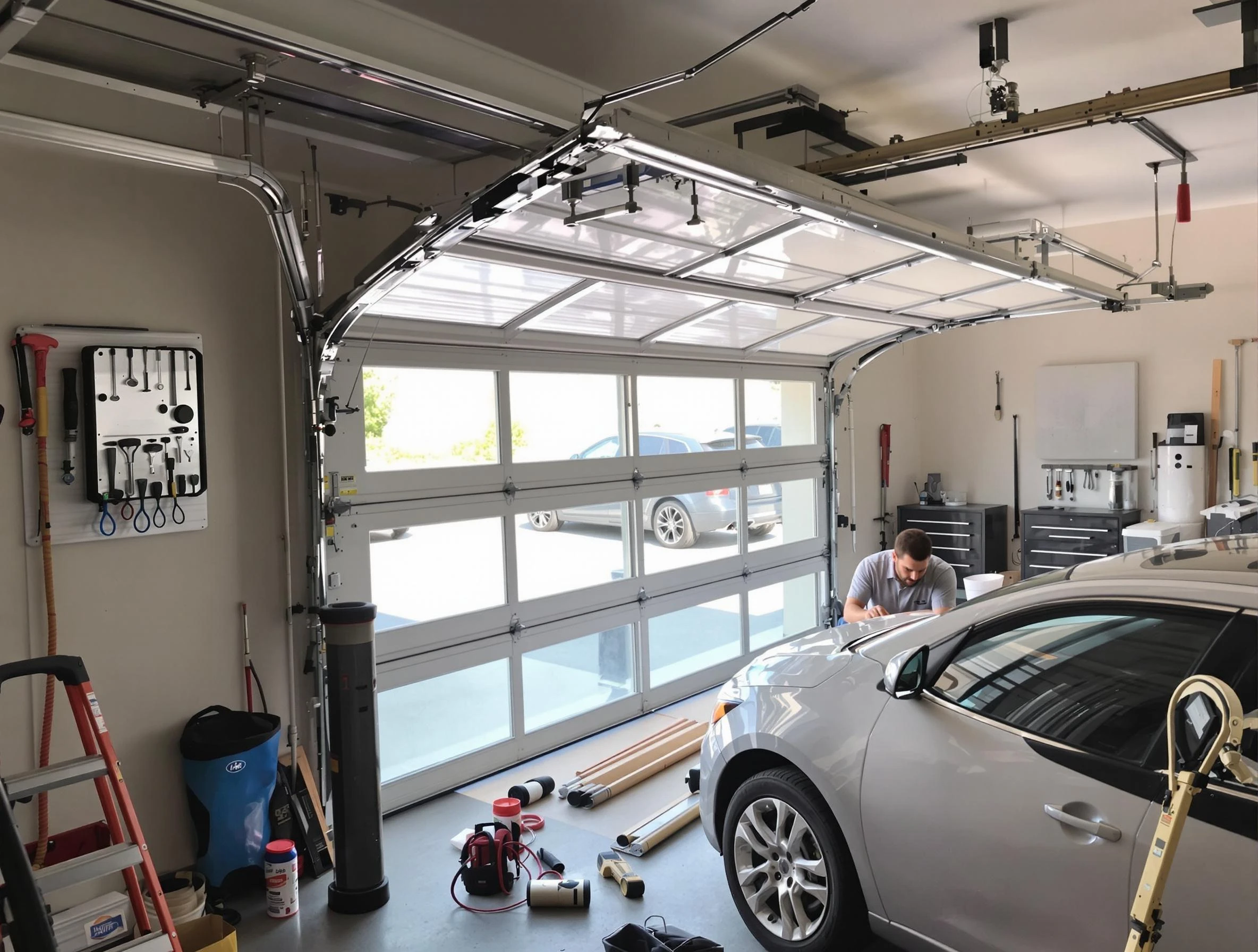 Garage door noise reduction service by Scottdale Garage Door Repair in Scottdale