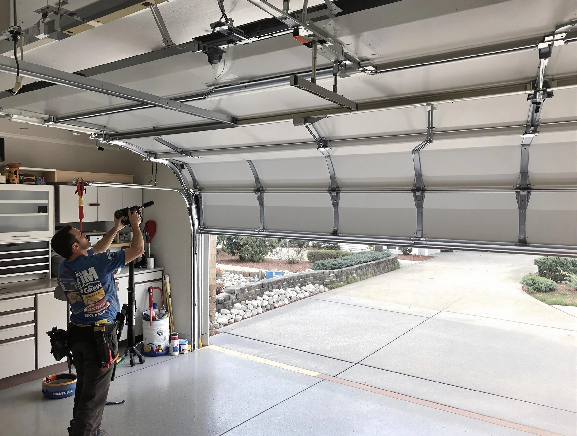 Garage door track repair service by Scottdale Garage Door Repair in Scottdale